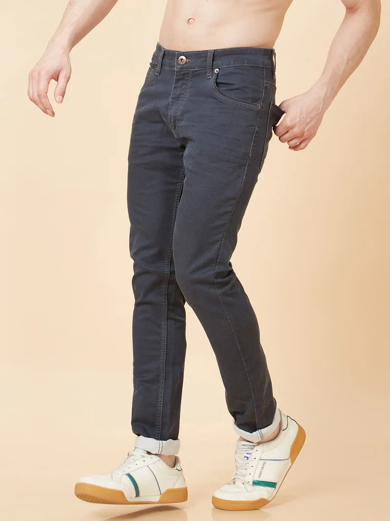 globus  Globus Men Grey Mid-Rise Tapered Fit Jeans for Men | Best Price UAE